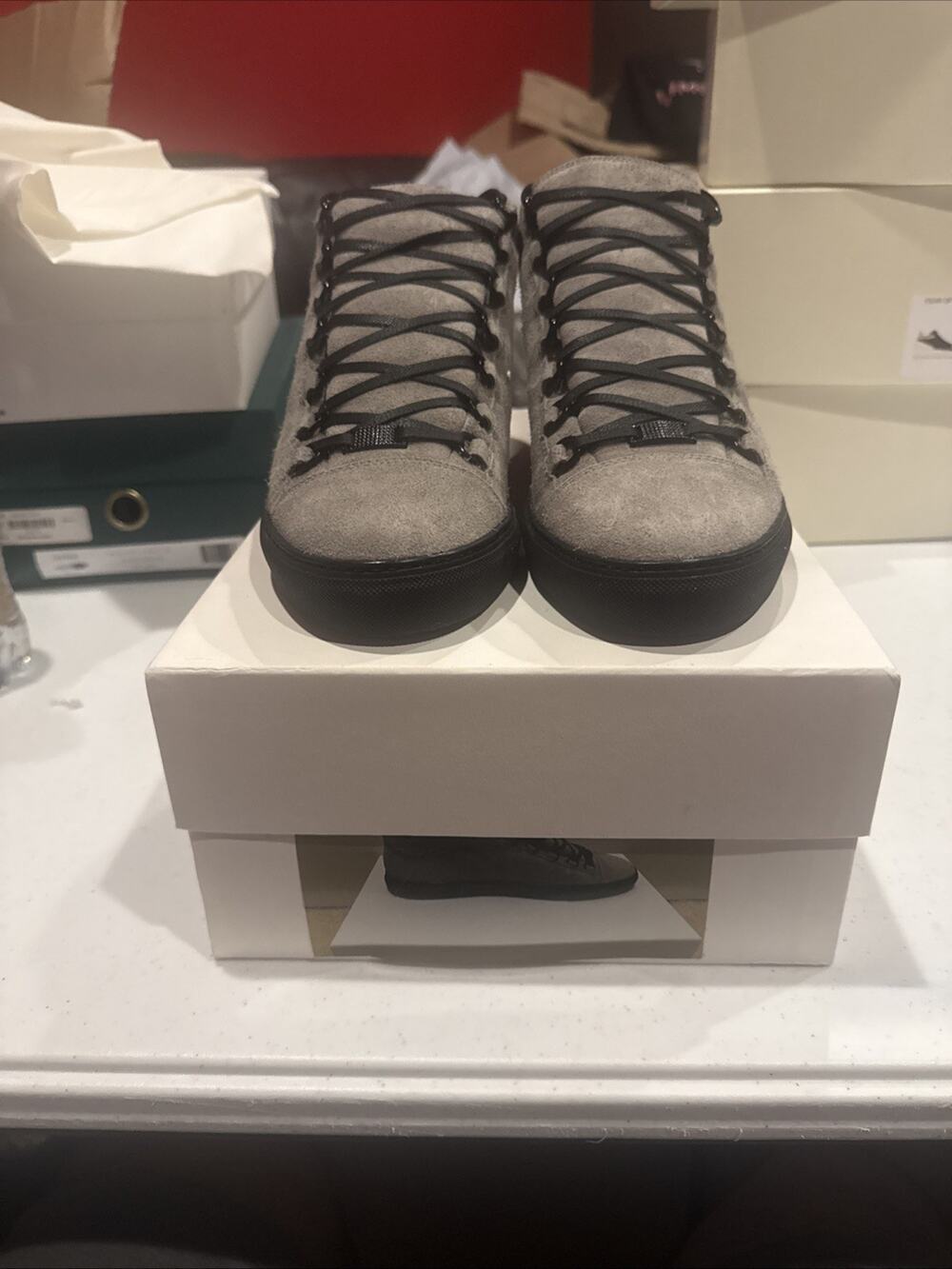 Balenciaga Arena High 'Grey Black' suede sneakers Size 43 (10 Men’s)